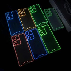 Transparante Fluorescerende Lichtgevende Telefoon Case Voor Samsung Galaxy S24 Ultra S23 S22 Plus S21FE S21 Glow In The Dark Clear cover