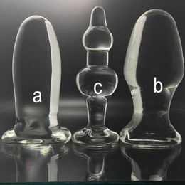 Verre Transparent Plug Anal Gode Anus Dilatateur Expander Butt Plugs Grand Gros Buttplug Ass Sex Toys Pour Femme 220413