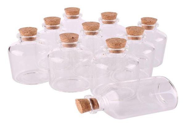 Botellas de vidrio transparentes con tapón de corcho, frascos vacíos para especias, frascos para manualidades de regalo, 24 Uds., 50ml, tamaño 40, 63, 12, 5mm, 25228335554
