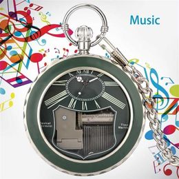 Montre de poche musicale en verre Transparent, mélodie du lac des cygnes, pendentif Antique, montre à Quartz Vintage, cadeau 2110132043