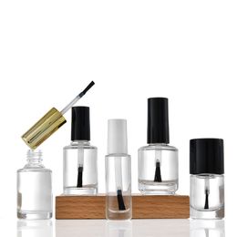 Transparante glazen nagellakflessen 2 ml 5 ml 10 ml 15 ml lege cosmetische containers met dekselborstel