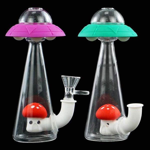 Verre transparent silicone eau fumer narguilé filtrable tabac bongs dab rig