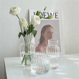 Jarrones de vidrio transparente para plantas, botellas, macetas, terrario hidropónico creativo nórdico, contenedor de arreglo, florero de mesa 220527