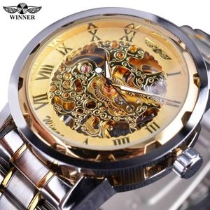 Transparant Goud Horloge Mannen Horloges Topmerk Luxe Relogio Mannelijke Klok Mannen Casual Horloge Montre Homme Mechanische Skeleton Watch2049