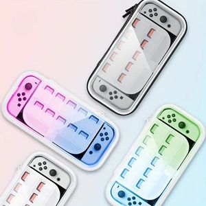 Transparante tas met gradiëntontwerp, 10 gamekaarten met opbergtas voor Nintendo Switch/OLED-console