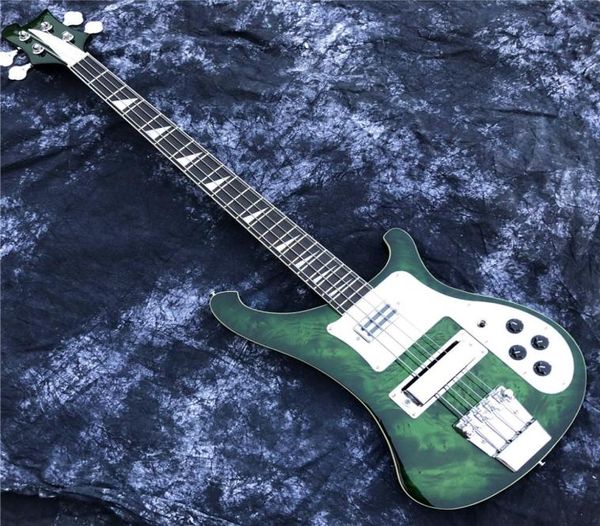 Transparent Green 4String 4003 Bassus personalizado 4 cuerdas China Hecha Basse Guitarare con PIN INLAYS9243985