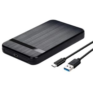 Estuche HDD transparente para caja de disco duro 2.5 Caja SATA a USB 3.0 Tipo-C 3.1 Estuche externo móvil negro