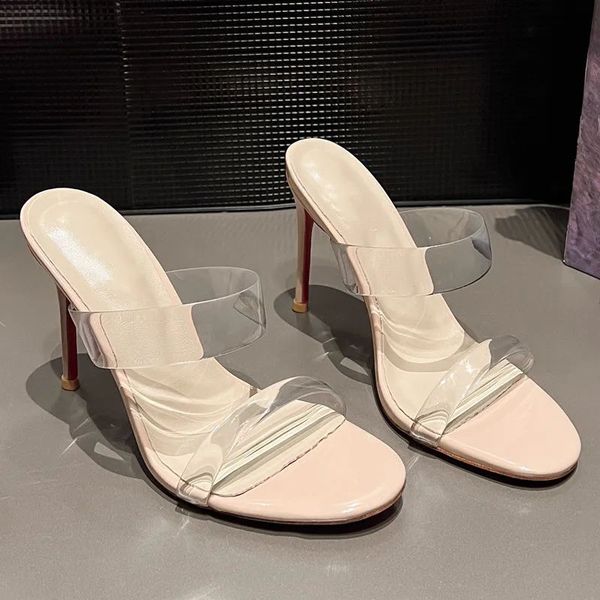 Talons hauts transparents Sandales Chaussures d'été Femme 2024 Fashion Sandales Sandales Sandales Bridal Sandals Sandales Sandales