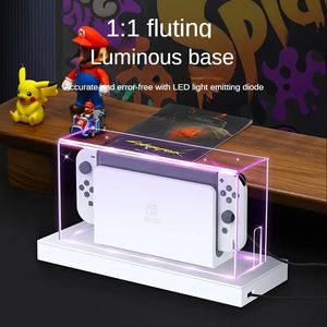 Boîtier de protection transparent pour hôte, boîtier de base lumineux anti-poussière ShellDust Cover pour console de jeu Switch