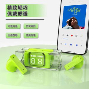 Transparant in oor echte oortelefoons, draadloze digitale display Bluetooth -oortelefoons