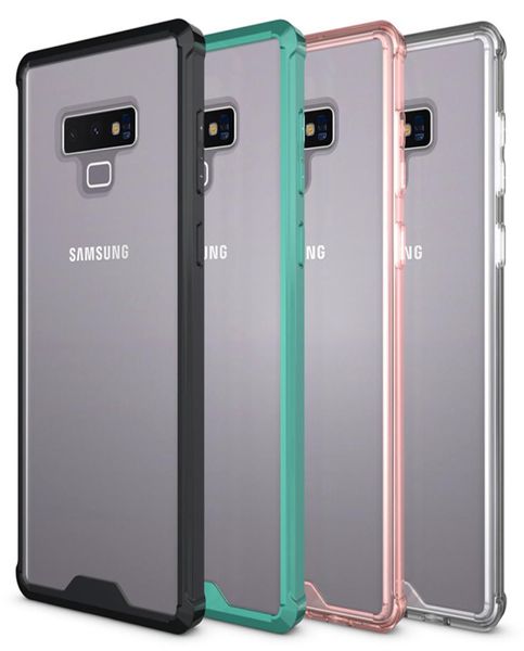 Coque iPhone transparente pour Samsung Galaxy Note 9 8 S9Plus S8Plus A8 Antiknock Hybride Souple TPU Dur PC Protection Antichoc Clea6543972