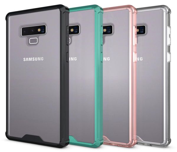 Coque iPhone transparente pour Samsung Galaxy Note 9 8 S9Plus S8Plus A8 Antiknock hybride souple TPU dur PC protection antichoc Clea4112027