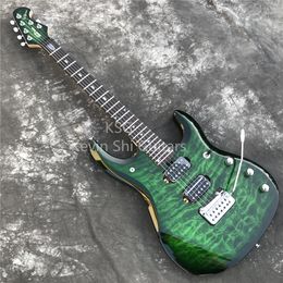 transparente verde jade Music Man JP6 guitarra eléctrica de alta calidad john petrucci firma musicman 6 cuerdas guitarra personalizada perno en el cuello