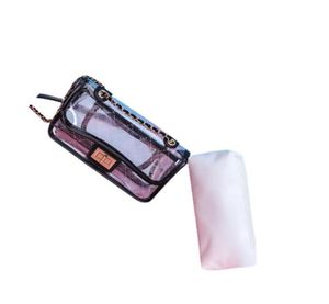 Transparante Jelly bag Lattice Crossbody tas 2022 Zomer Nieuwe Kwaliteit PVC Women039s Designer Handtas Keten Schoudertas Messenger4776426