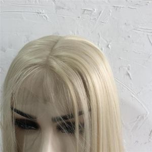 Transparant lacblonde 13x6 kanten frontale menselijk haarpruiken lange dikke dichtheid rechte remy Braziliaanse voorpruik voor vrouwen