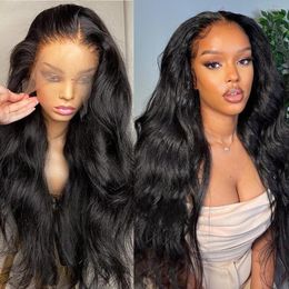 Perruque Lace Front Wig Remy brésilienne transparente, cheveux naturels, Body Wave, pre-plucked, 13x6, 180%, avec Baby Linehair
