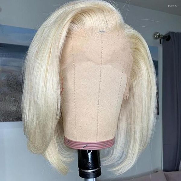 Peluca frontal de encaje transparente Cabello humano Pelucas delanteras brasileñas Rubio Bob