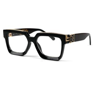 Transparante lenzen zonnebril met zwart frame Mode ronde zonnebril Brillen Zonnebril Designer merk Zwart metalen frame Donker 50 mm glas 18 kleuren om uit te kiezen