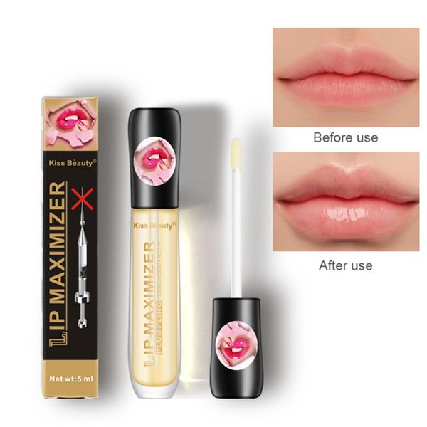 Lèvres transparentes pulpeuses à l'huile hydratantes diminuant le brillant à lèvres 5ml Kiss Beauty Lip Plumper