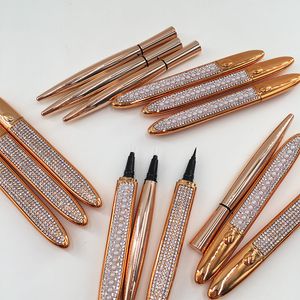 Transparante vloeistof eyeliner pen zelfklevende eye voering zwart bruin heldere diamant eyeliner lijm pen voor strip nertsen wimpers