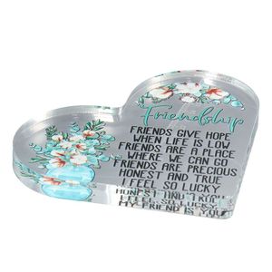 Amour transparent coeur en papier acrylique Encouragement unique Gift spirituel pour les amis et les membres de la famille Accessoires de bureau