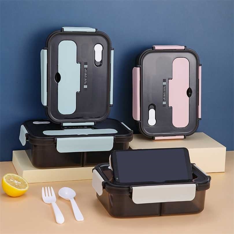 Transparent lunch box for kids food container storage insulated bento japanese snack Breakfast Boxes 211103