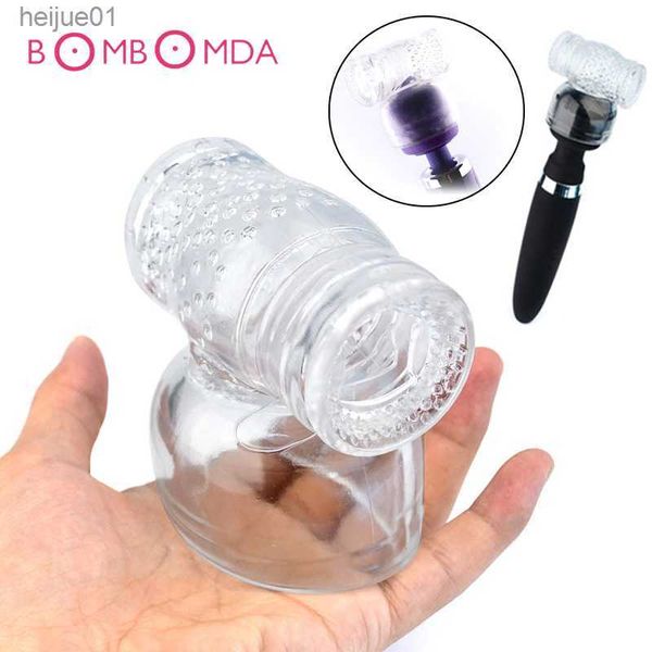 Transparente Magic Wand Headgear AV Stick Accesorios Vibrador Vibrador Pene Masturbación Manga Adulto Sexy Toys para hombres Male L230518