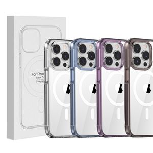 Coque transparente Magsafe pour iPhone Coques transparentes en acrylique magnétique pour iPhone 14 13 12 11 Pro Max Mini 7 8 iPhone14 Plus XS XR Couverture de charge sans fil