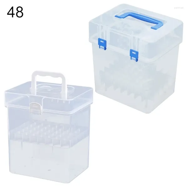 Caja de almacenamiento de rotuladores transparentes, contenedor, bandeja para manualidades, escritorio de oficina, Organiz