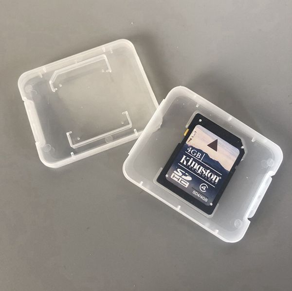 Caja de tarjeta de memoria transparente, soporte SD SDHC, caja de plástico para almacenamiento, caja de almacenamiento para tarjeta SD estándar