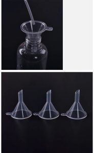 Transparante mini plastic kleine trechters parfum vloeistof etherische olievulling lege flesverpakking keuken bar eetgereedschap mode