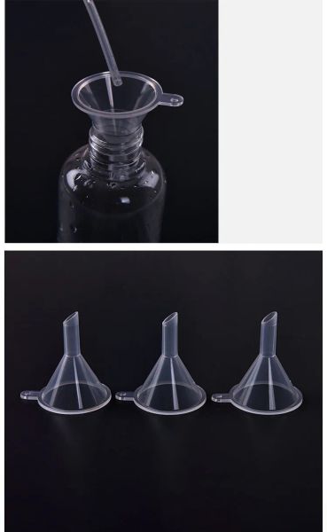 Transparent Mini plastique petits entonnoirs parfum liquide huile essentielle remplissage bouteille vide emballage cuisine Bar salle à manger outil mode