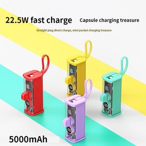 Transparante Mini Power Bank 5000 mAh draagbare oplaad PowerBank mobiele telefoon Reserve externe batterij Poverbank voor iPhone Samsung