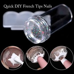 Transparante nagelstorm met schraper 2pcs jelly siliconen stempel voor Franse nagels manicuring kits nail art stamping tool set