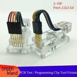 Transparant nieuw acryl testframe PCB clip armatuur sonde download programmering 2.54 mm 2,0 mm JTAG-testgereedschap met kabel 3pin-10pin