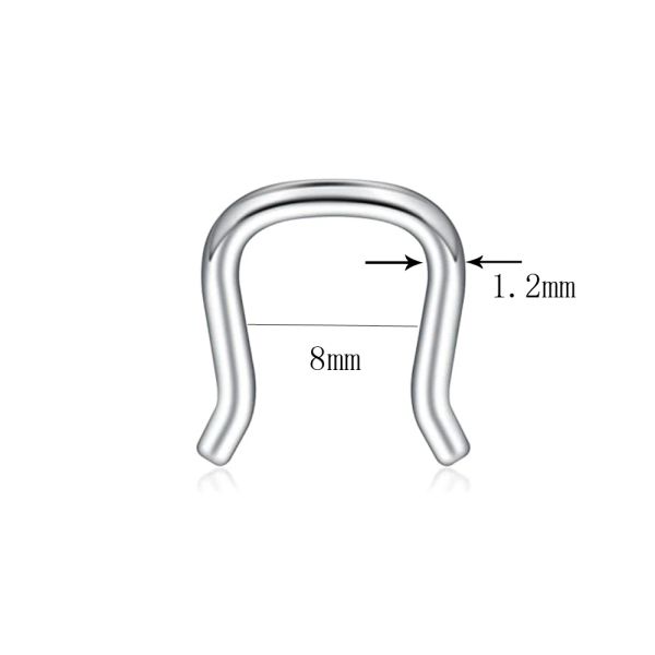 Anneau de nez transparent Travail d'oreille Fixator Piercant Fixateur en forme de fer à cheval en plastique élastique Septum Septum Lief Terme de la langue