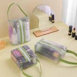 Bolsa de cosméticos de malla de nailon transparente, bolsa de maquillaje de gran capacidad, bolsa de lápices para mujer, bolsas de lavado de maquillaje portátiles de viaje, almacenamiento