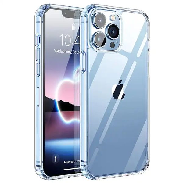 Coque de téléphone transparente pour iPhone 14 13 12 Pro Max Space Case téléphone portable couverture arrière transparente