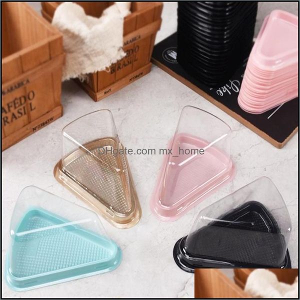 Boîte à gâteaux en plastique transparent Fromage Triangle Gâteaux Boîtes Blister Restaurant Dessert Emballage Drop Livraison 2021 Boîtes d'emballage Bureau Schoo