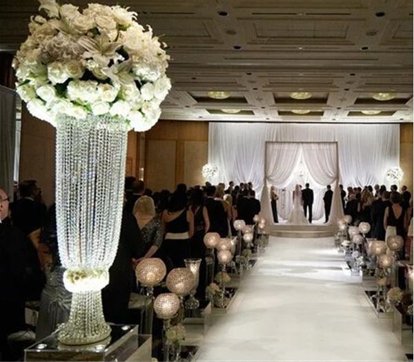 Vases à fleurs en plastique transparent pour la décoration de mariage