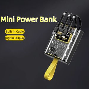 Banque d'alimentation transparente 20000mAh Fast Charging Powerbank pour iPhone 15 14 Xiaomi Portable Charger Mini Poverbank avec lampe de poche