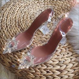 Sandalias de PVC transparente para mujer, copa de cristal transparente puntiaguda, tacones de aguja, zapatos de tacón sexis, zapatos de verano, zapatos de tacón Peep Toe para mujer, talla 43 f5y4w4j5uhw4