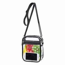 Transparante PVC schoudertas crossbody vrouwelijke jelly bag eenvoudige waterdichte kleine vierkante portemonnee 01-SB-tmxfjy N9cg #