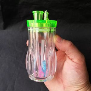 El vidrio acanalado transparente de la cachimba bongs los accesorios, tubos de fumar de cristal coloridos mini multicolores Tubos de mano El mejor glas de la cuchara