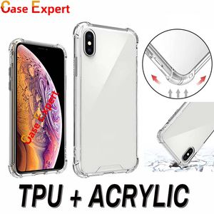 Transparante Schokbestendige Acryl Bumper Duidelijke Zachte TPU PC Hard Cases Cover voor iPhone 13 12 PRO MAX XR XS SAMSUNG S21 PLUS