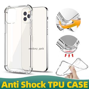 Transparante schokbestendige TPU-bumperomslag TPU Clear Cases voor Galaxy Note 20 S20 iPhone 14 13 12 11 Pro XR XS Max Anti-Knock Case Huawei P20 Lite