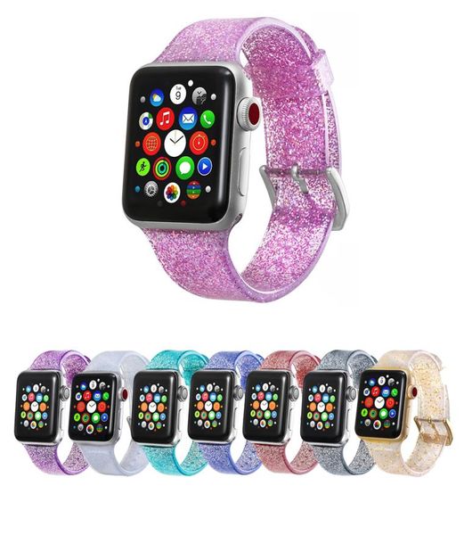 Pulsera de silicona transparente para la banda Apple Watch 38 mm 40 mm 42 mm 44 mm para la serie de correa iwatch 1 2 3 4 56444413