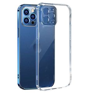 Transparante Zachte Tpu Telefoon Gevallen Voor Iphone 15 14 13 12 11 Pro Xs Max Xr X 6 7 8 Plus Camera Bescherming Back Cover Cases