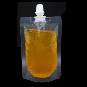 Transparent Stand Up Poly Drinking Package Bec Sac Clair Doypack Boisson Liquide Sachets pour Boissons Lait Jus De Fruits Emballage Sacs 9 Tailles