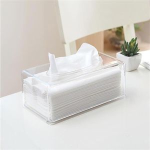 Porte-conteneur de mouchoirs transparent Rouleau de papier Boîte de mouchoirs pour toilettes Bureau à domicile Serviette Serviette Log Tissue Holder 210326